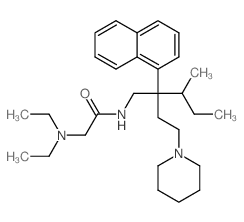 2-diethylamino-N-[3-methyl-2-naphthalen-1-yl-2-[2-(1-piperidyl)ethyl]pentyl]acetamide structure