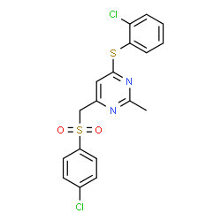 4-CHLOROPHENYL (6-[(2-CHLOROPHENYL)SULFANYL]-2-METHYL-4-PYRIMIDINYL)METHYL SULFONE picture