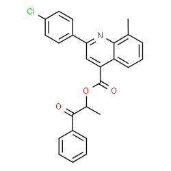 1-methyl-2-oxo-2-phenylethyl 2-(4-chlorophenyl)-8-methyl-4-quinolinecarboxylate structure