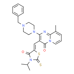 (Z)-5-((2-(4-benzylpiperazin-1-yl)-9-methyl-4-oxo-4H-pyrido[1,2-a]pyrimidin-3-yl)methylene)-3-isopropyl-2-thioxothiazolidin-4-one Structure