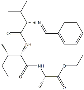 N-(Phenylmethylene)-L-Val-L-Ile-L-Ala-OEt结构式