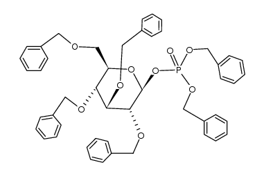 Dibenzyl(2,3,4,6-tetra-O-benzyl-β-D-glucopyranosyl)phosphat Structure