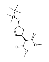 dimethyl (1R,4S)-4-[(tert-butyldimethylsilyl)oxy]-2-cyclopenten-1-yl malonate Structure