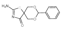 2-氨基-8-苯基-7,9-二恶-1-硫代-3-氮杂-螺[4.5]十-2-烯-4-酮结构式