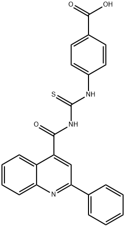 4-[[[[(2-Phenyl-4-quinolinyl)carbonyl]amino]thioxomethyl]amino]benzoic acid Structure