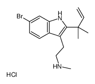 2-[6-Bromo-2-(2-methyl-3-buten-2-yl)-1H-indol-3-yl]-N-methylethan amine hydrochloride (1:1)结构式