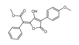 Phenyl[(2E)-3-hydroxy-4-(4-methoxyphenyl)-5-oxo-2,5-dihydrofuran-2-ylidene]acetic acid methyl ester Structure