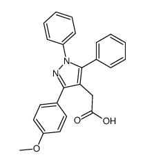 3-(4-Methoxyphenyl)-1,5-diphenyl-1H-pyrazole-4-acetic acid结构式