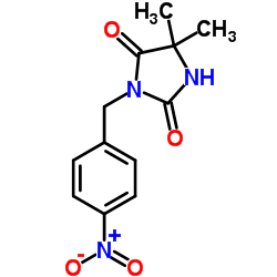 5,5-Dimethyl-3-(4-nitrobenzyl)-2,4-imidazolidinedione Structure