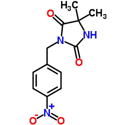 5,5-Dimethyl-3-(4-nitrobenzyl)-2,4-imidazolidinedione structure