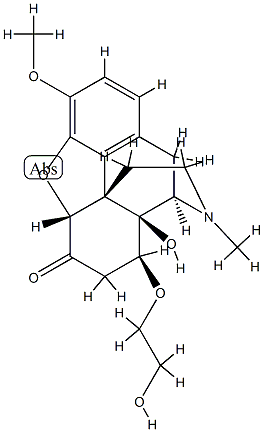 4,5α-Epoxy-14-hydroxy-8β-(2-hydroxyethoxy)-3-methoxy-17-methylmorphinan-6-one结构式