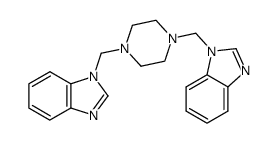 1H,1'H-1,1'-piperazine-1,4-diyldimethyl-bis-benzoimidazole Structure