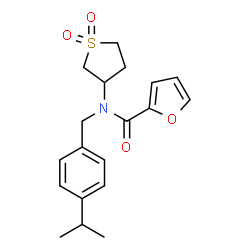 N-(1,1-dioxidotetrahydro-3-thienyl)-N-(4-isopropylbenzyl)-2-furamide structure