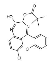 7-chloro-5-(2-chlorophenyl)-2,3-dihydro-2-oxo-1H-1,4-benzodiazepin-3-yl pivalate Structure