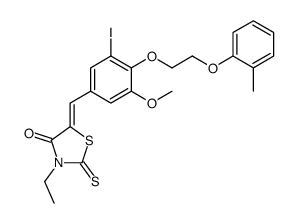 3-ethyl-5-[[3-iodo-5-methoxy-4-[2-(2-methylphenoxy)ethoxy]phenyl]methylidene]-2-sulfanylidene-1,3-thiazolidin-4-one Structure