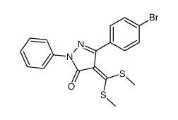 4-(bis-methylsulfanyl-methylene)-5-(4-bromo-phenyl)-2-phenyl-2,4-dihydro-pyrazol-3-one Structure