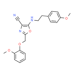 2-[(2-Methoxyphenoxy)methyl]-5-{[2-(4-methoxyphenyl)ethyl]amino}-1,3-oxazole-4-carbonitrile结构式