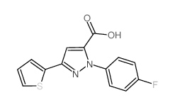 2-(4-FLUORO-PHENYL)-5-THIOPHEN-2-YL-2H-PYRAZOLE-3-CARBOXYLIC ACID structure