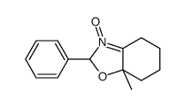 7a-methyl-3-oxido-2-phenyl-4,5,6,7-tetrahydro-2H-1,3-benzoxazol-3-ium结构式