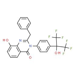 4(3H)-Quinazolinone,8-hydroxy-2-(phenylmethyl)-3-[4-[2,2,2-trifluoro-1-hydroxy-1-(trifluoromethyl)ethyl]phenyl]- Structure