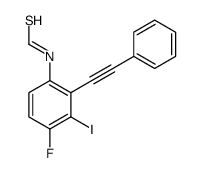N-[4-fluoro-3-iodo-2-(2-phenylethynyl)phenyl]methanethioamide Structure