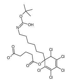 5-oxo-5-[2,3,4,5,6-pentachloro-1-[6-[(2-methylpropan-2-yl)oxycarbonylamino]hexyl]cyclohexa-2,4-dien-1-yl]oxypentanoate结构式