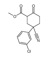 5-(3-chlorophenyl)-5-cyano-2-oxo-cyclohexanecarboxylic acid methyl ester Structure