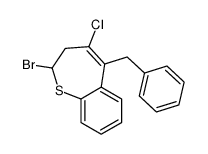 5-benzyl-2-bromo-4-chloro-2,3-dihydro-1-benzothiepine结构式