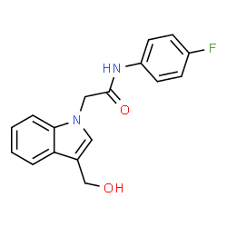 1H-INDOLE-1-ACETAMIDE, N-(4-FLUOROPHENYL)-3-(HYDROXYMETHYL)-结构式