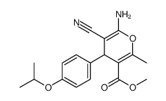 methyl 6-amino-5-cyano-2-methyl-4-(4-propan-2-yloxyphenyl)-4H-pyran-3-carboxylate结构式