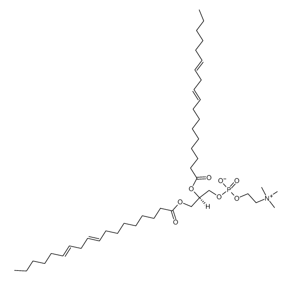 (R)-2,3-bis(((9E,12E)-octadeca-9,12-dienoyl)oxy)propyl (2-(trimethylammonio)ethyl) phosphate结构式