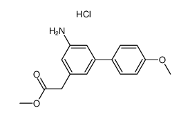 methyl 2-(5-amino-4'-methoxy-[1,1'-biphenyl]-3-yl)acetate hydrochloride结构式