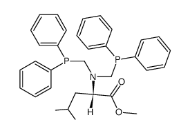 (S)-2-{Bis-[(diphenylphosphanyl)-methyl]-amino}-4-methyl-pentanoic acid methyl ester Structure