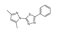 2-Phenyl-5-[3',5'-dimethylpyrazol-1'(H)-yl]-1,3,4-thiadiazole Structure