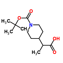 4-piperidineacetic acid, 1-[(1,1-dimethylethoxy)carbonyl]- Structure