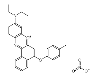 diethyl-[5-(4-methylphenyl)sulfanylbenzo[a]phenoxazin-9-ylidene]azanium,nitrate Structure