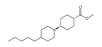 trans-4-(4-n-Pentyl-1-piperidyl)cyclohexan-1-carbonsaeure-methylester Structure