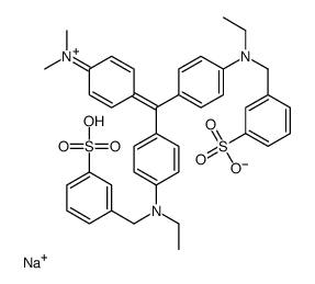 sodium,3-[[4-[(4-dimethylazaniumylidenecyclohexa-2,5-dien-1-ylidene)-[4-[ethyl-[(3-sulfophenyl)methyl]amino]phenyl]methyl]-N-ethylanilino]methyl]benzenesulfonate结构式