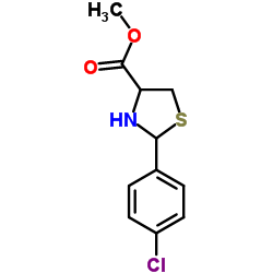Methyl 2-(4-chlorophenyl)-1,3-thiazolidine-4-carboxylate结构式