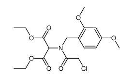 diethyl N-(2,4-dimethoxy-benzyl)-N-(chloroacetyl)-amino-malonate结构式