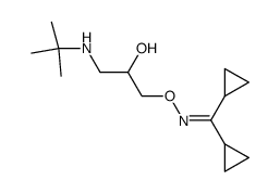 O-[3-(tert-butylamino)-2-hydroxypropyl]dicyclopropyl ketone oxime结构式