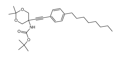 tert-butyl 2,2-dimethyl-5-[(4-octylphenyl)ethynyl]-1,3-dioxan-5-ylcarbamate Structure