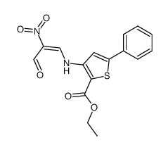 3-((Z)-2-Nitro-3-oxo-propenylamino)-5-phenyl-thiophene-2-carboxylic acid ethyl ester Structure