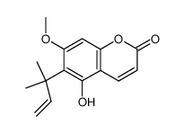 5-hydroxy-7-methoxy-6-(1,1-dimethylallyl)coumarin Structure