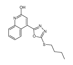 4-(5-butylsulfanyl-1,3,4-oxadiazol-2-yl)-1H-quinolin-2-one结构式
