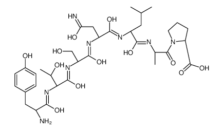 (2S)-1-[(2S)-2-[[(2S)-2-[[(2S)-4-amino-2-[[(2S)-2-[[(2S,3R)-2-[[(2S)-2-amino-3-(4-hydroxyphenyl)propanoyl]amino]-3-hydroxybutanoyl]amino]-3-hydroxypropanoyl]amino]-4-oxobutanoyl]amino]-4-methylpentanoyl]amino]propanoyl]pyrrolidine-2-carboxylic acid结构式