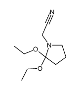 2-(2,2-diethoxypyrrolidin-1-yl)acetonitrile Structure