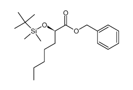 (R)-2-(t-butyldimethylsilyloxy)heptanoic acid benzyl ester结构式