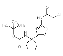 tert-butyl (1-(2-(2-chloroacetamido)thiazol-4-yl)cyclopentyl)carbamate结构式