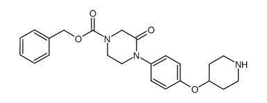 phenylmethyl 3-oxo-4-[4-(4-piperidinyloxy)phenyl]-1-piperazinecarboxylate结构式